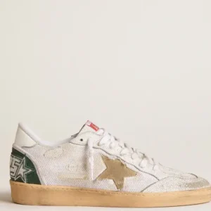 Ball Star LTD in pelle cracklé e rete bianche con stella in suede