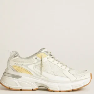 Lightstar Donna in pelle e mesh bianchi e stella bianco vissuto