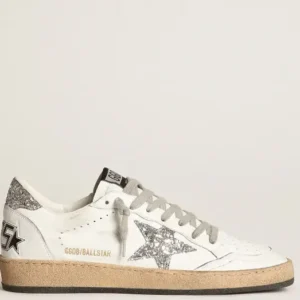 Ball Star Donna in nappa con stella bianca e talloncino glitter